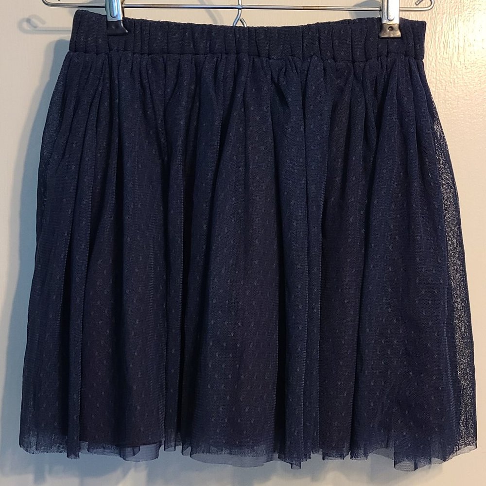 NWT Imoga Girl's Navy on Navy polka dot skirt